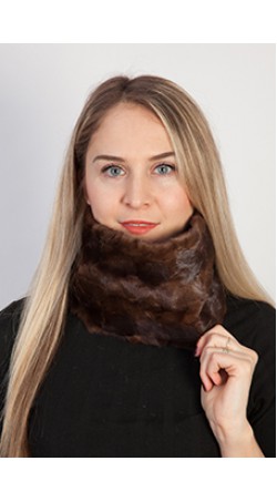 Brown mink fur neck warmer - created with mink fur remnants